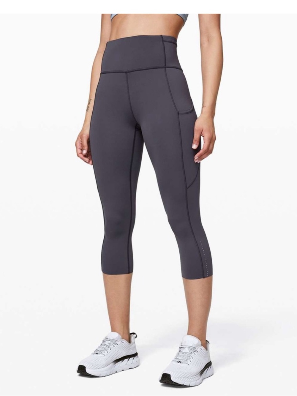 Lululemon Fast and Free Crop 19” Gray Leggings